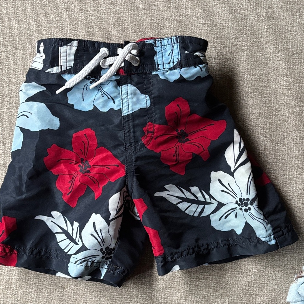 Gymboree Red and White Swim Shorts